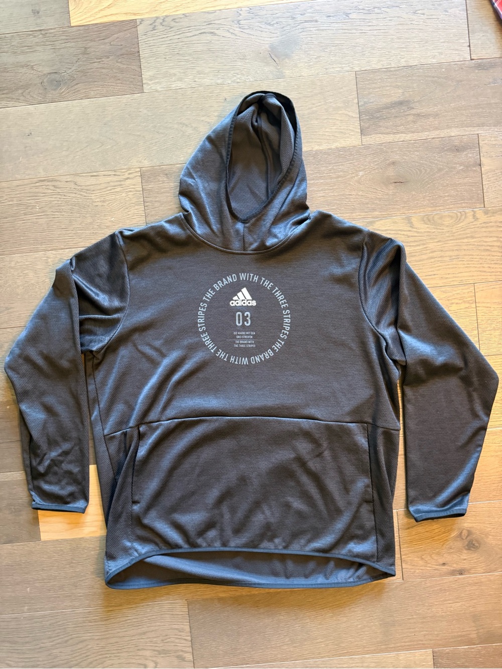 Adidas Men's Team Issue Badge of Sport Climawarm Hoodie XXL Black Excellent